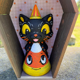 Cat with His Candy Corn Wall Hang B