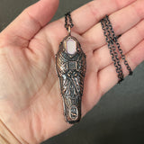 PREORDER: Large Size Child Fisk Burial Case Necklace with Iridescent Face Plate *OOAK Mockingbird Lane Exclusive*