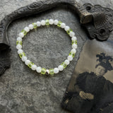 Uranium Glass and Rainbow Moonstone Bracelet with Sterling Silver