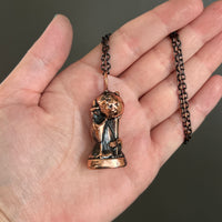 Vintage Blow Mold Witch Holding a Jack O’ Lantern Necklace