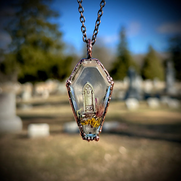 Coffin Shape Burial Plot Necklace *Mockingbird Lane Exclusive*