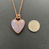 Lavender Jade Heart Copper Necklace