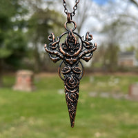 Horned Forest Goddess Copper Necklace B