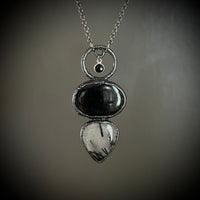 Tourmalinated Quartz with Black Tourmaline Necklace