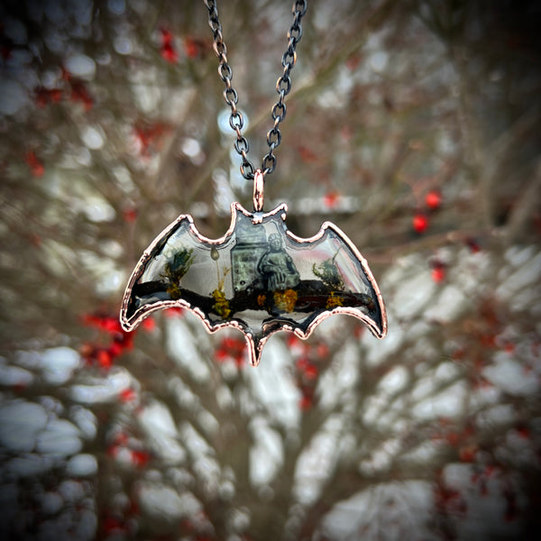 Bat Shape Burial Plot Necklace *Mockingbird Lane Exclusive*