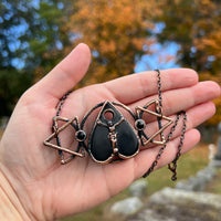 Black Obsidian Planchette Jesus Necklace