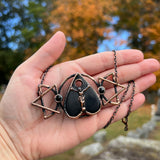 Black Obsidian Planchette Jesus Necklace