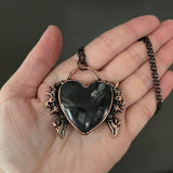 Shades of Black Stone Heart Necklace