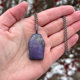 Charoite Coffin Necklace