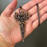 Horned Forest Goddess Copper Necklace B