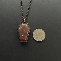 Red Moss Agate Coffin Necklace