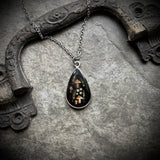 Glittery Mushrooms Resin Necklace