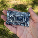 At Rest Coffin Plaque Hand Painted 3 Inch Magnet