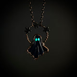 Celestial Black Billiard Ball Ghost Necklace (Glowing Eyes)