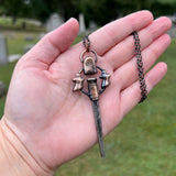 Coffin Nail Necklace with Gravestone and Ghosts