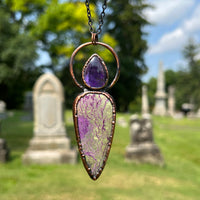 Stichtite with Amethyst Necklace