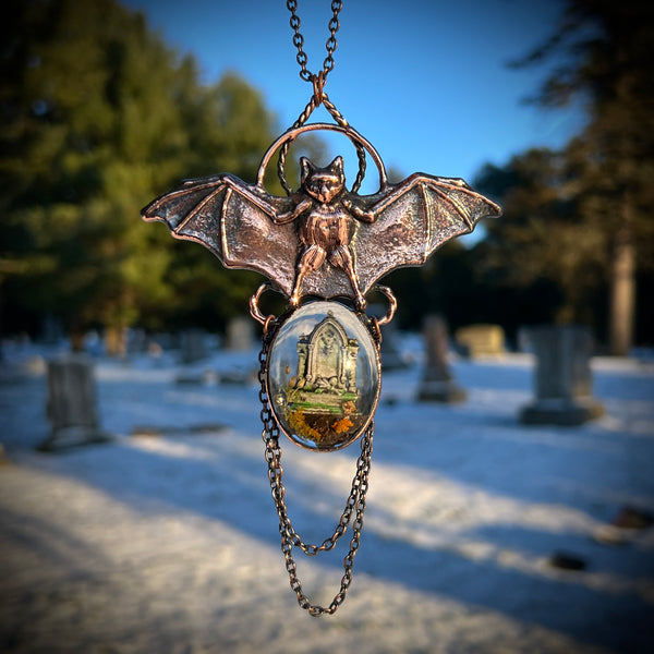 Large Bat Burial Plot Necklace *Mockingbird Lane Exclusive*