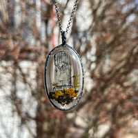 Long Oval Burial Plot Necklace with Gunmetal Patina *Mockingbird Lane Exclusive*