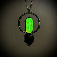 Uranium Glass with Black Obsidian Necklace