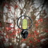 Uranium Glass with Black Obsidian Necklace