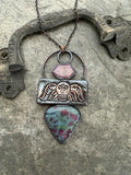 Caldwells Remember with Ruby and Ruby in Kyanite Necklace