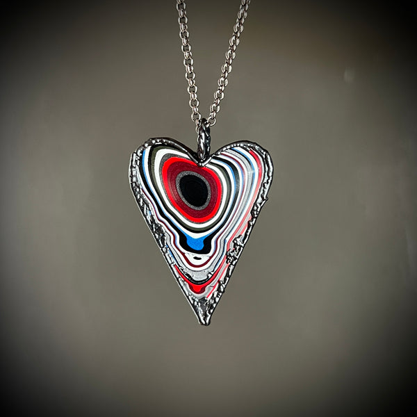 Fordite Heart Necklace