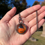*SECONDS* Cat on A Jack O’Lantern Blow Mold Necklace *Mockingbird Lane Exclusive*