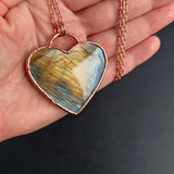 Labradorite Heart Copper Necklace