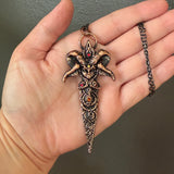 Horned Forest Goddess Copper Necklace A