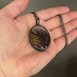 “Dendritic” Quartz Doublet Necklace with Gunmetal Patina