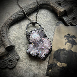 Aura Amethyst Cluster Necklace with Gunmetal Patina
