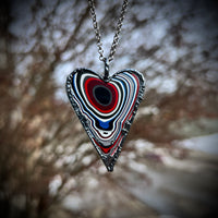 Fordite Heart Necklace