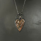 Leopard Jasper Heart Necklace with Garnet
