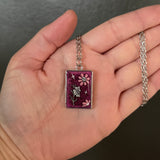 Pink Skull Flowers Resin Necklace
