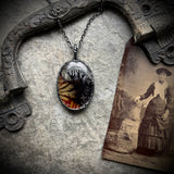 “Dendritic” Quartz Doublet Necklace with Gunmetal Patina