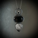 Tourmalinated Quartz with Black Tourmaline Necklace