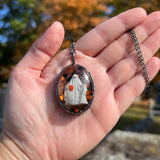 Boyd Ghost Holding a Jack O’ Lantern Oval Blow Mold Necklace *Mockingbird Lane Exclusive*