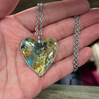 Plume Agate Doublet Heart Necklace