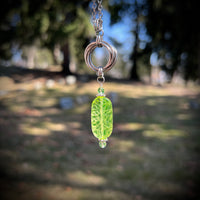 Uranium Glass with Mobius Stainless Steel Necklace A