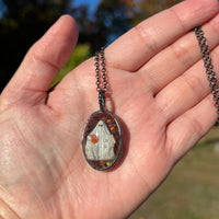 *SECONDS* Boyd Ghost Small Oval Blow Mold Necklace *Mockingbird Lane Exclusive*
