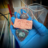 Caldwells Remember with Ruby and Ruby in Kyanite Necklace
