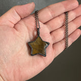 Tigers Eye Star Necklace with Gunmetal Patina