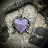 Lavender Jade Heart Necklace