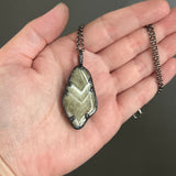 Prasiolite (Green Amethyst) Necklace with Gunmetal Patina