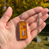 Glittery Flower Ghost Resin Necklace
