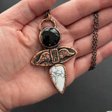 Black Onyx, Elizabeth’s Hour, and Howlite Copper Necklace