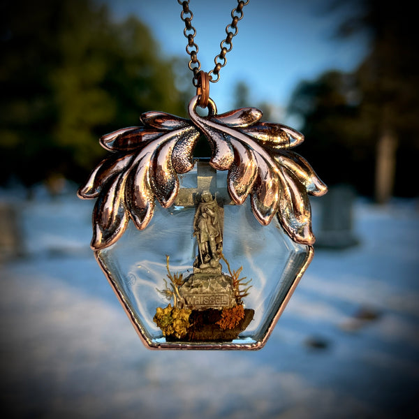 ***Discounted*** St. Michael Large Hexagon Burial Plot Necklace *Mockingbird Lane Exclusive*