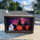 Vintage Halloween Shadow Box Magnet/Wall Hang A