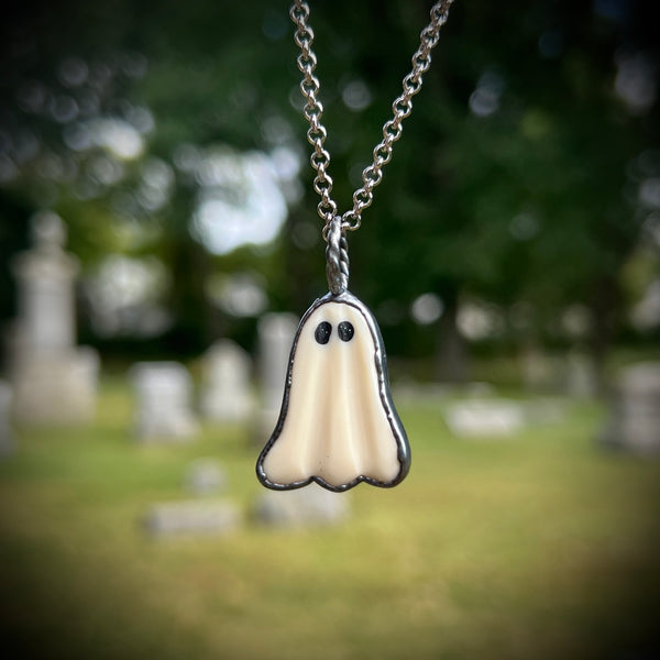 White Billiard Ball Ghost Necklace