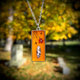 Glittery Flower Ghost Resin Necklace